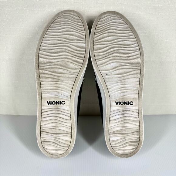 VIONIC Dinora Leather Slip On Sneakers Women's 9.5 Snake Skin Black Suede Casual - Picture 9 of 14